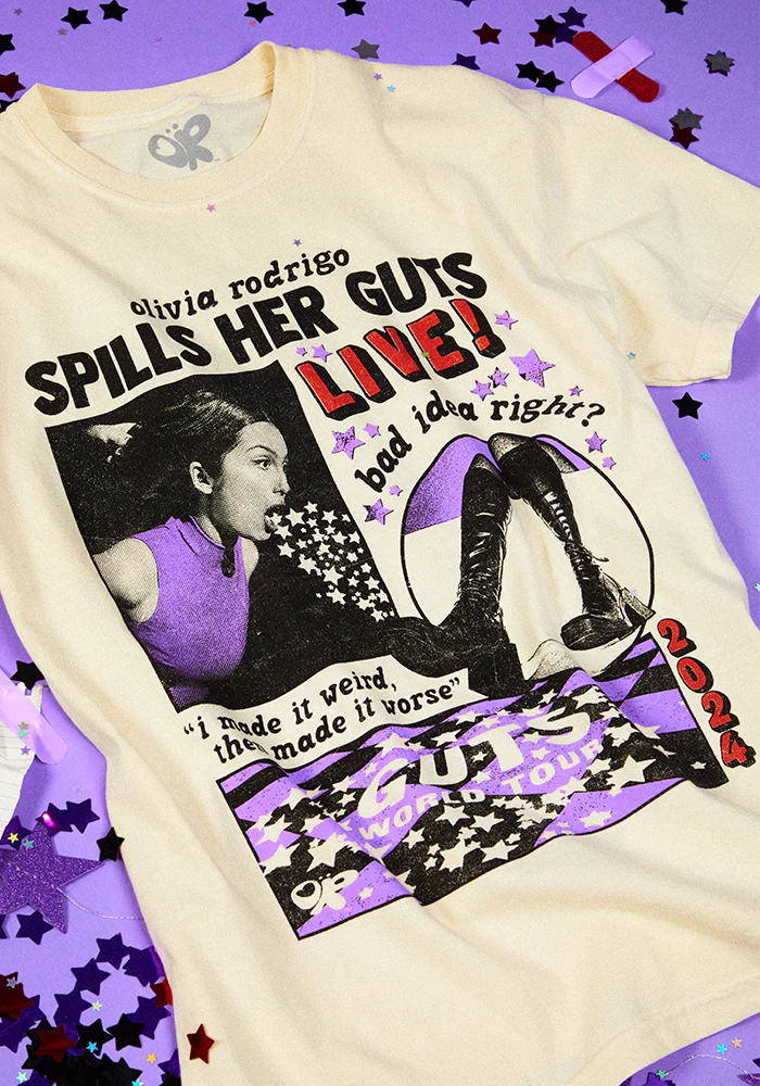 OR spills her GUTS live t-shirt in ivory - Image 3